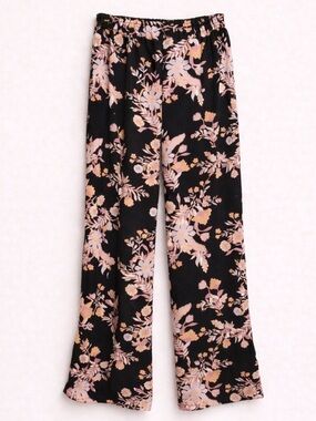 Art Class Floral Wide Leg Pants Women’s Small Black Boho